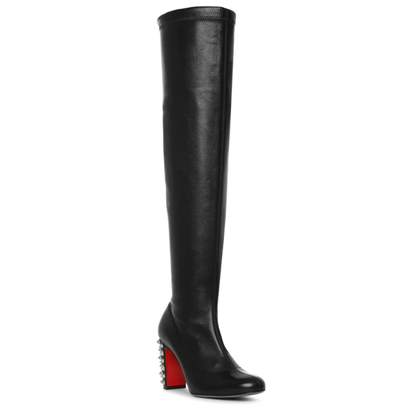 Christian Louboutin Study Stretch 85 Black Nappa Leather Knee High Heel Boot 36 - Picture 5 of 16